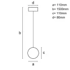 Tömör kőrisfa gömb függőlámpa GU10 foglalattal, Ø110 mm, max 10W - WRG021