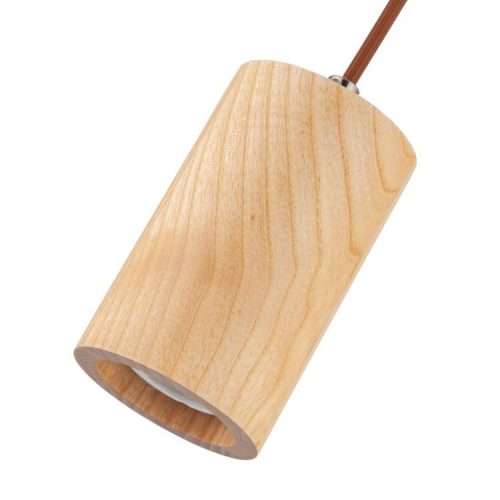 Tömör kőrisfa függőlámpa GU10 foglalattal, Ø80x130 mm, max 10W - WRG031