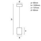 Tömör kőrisfa függőlámpa GU10 foglalattal, Ø80x130 mm, max 10W - WRG031