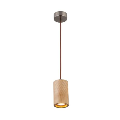 Tömör kőrisfa függőlámpa GU10 foglalattal, Ø80x130 mm, max 10W - WRG031