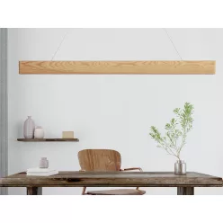   LED függő tömör fa lámpa 22W 1700lm 4000K IP20 1200x80x22mm - WRL0121