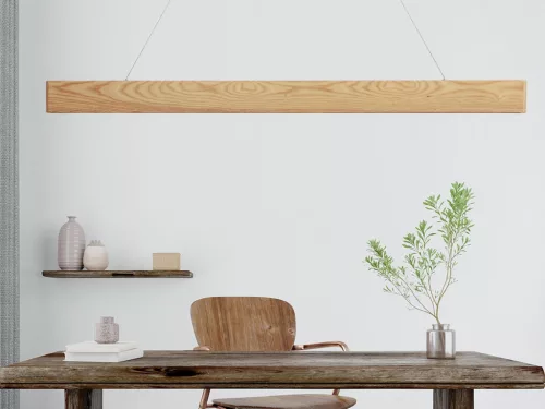 LED függő tömör fa lámpa 22W 1700lm 4000K IP20 1200x80x22mm - WRL0121