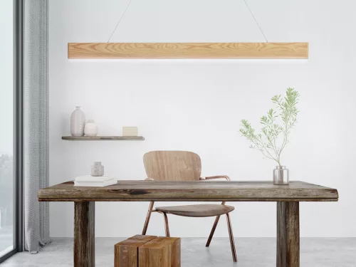 LED függő tömör fa lámpa 22W 1700lm 4000K IP20 1200x80x22mm - WRL0121