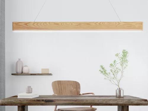 LED függő tömör fa lámpa 22W 1700lm 4000K IP20 1200x80x22mm - WRL0121