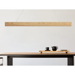   LED függő tömör fa lámpa 26W 2000lm 4000K IP20 1500x80x22mm - WRL0122