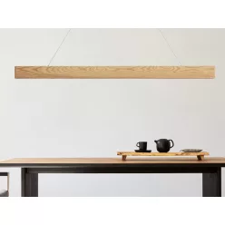   LED függő tömör fa lámpa 26W 2000lm 4000K IP20 1500x80x22mm - WRL0122