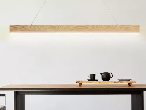 LED függő tömör fa lámpa 26W 2000lm 4000K IP20 1500x80x22mm - WRL0122