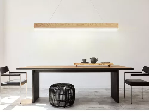 LED függő tömör fa lámpa 26W 2000lm 4000K IP20 1500x80x22mm - WRL0122