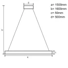 LED függőlámpa 26W, 2000lm, 4000K semleges fehér, 1500x50 mm, IP20 - WRL0822