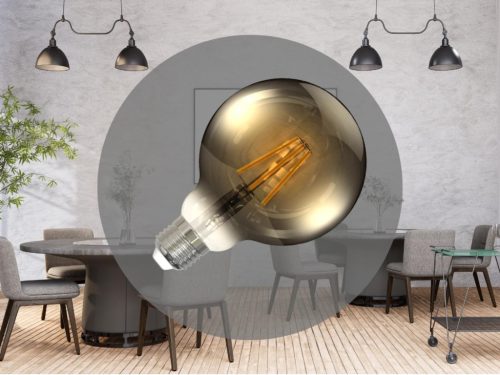 LED filament izzó 4W E27 G95 Smoke, 2000K, 250 lm - ZBF101
