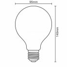 LED filament izzó 4W E27 G95 Smoke, 2000K, 250 lm - ZBF101