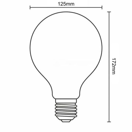 LED filament izzó 4W E27 G125 Smoke, 2000K, 250 lm - ZBF102