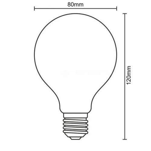 LED filament vintage izzó 4,5W E27 400lm 1800K meleg fehér Ø80x120 - ZFS102