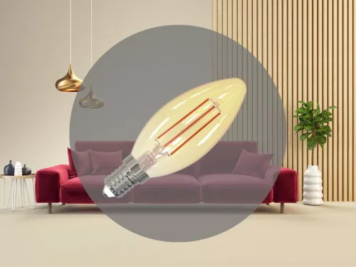LED filament vintage izzó 4,5W E14 300lm 1800K meleg fehér Ø35x98 - ZFS103
