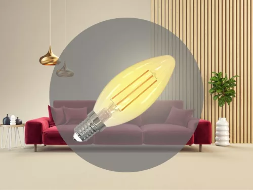 LED filament vintage izzó 4,5W E14 300lm 1800K meleg fehér Ø35x98 - ZFS103