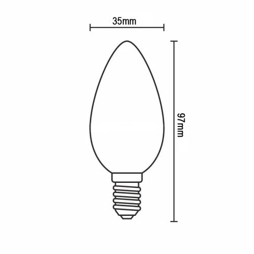 LED filament izzó 4W E14 3000K meleg fehér 560lm Ø35x97mm - ZLF712
