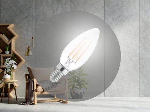 LED filament izzó 4W E14 4000K semleges fehér 560lm Ø35x97mm - ZLF722