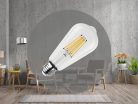 LED filament izzó 12W, 1680 lm, E27 foglalat, 3000K meleg fehér, Ø64x142 mm - ZLF915