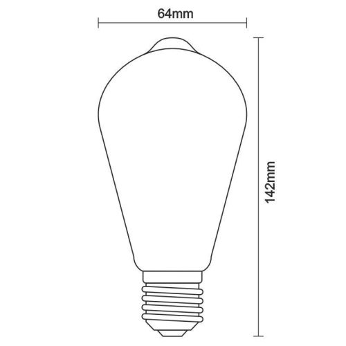 LED filament izzó 12W, 1680 lm, E27 foglalat, 4000K semleges fehér, Ø64x142 mm - ZLF925