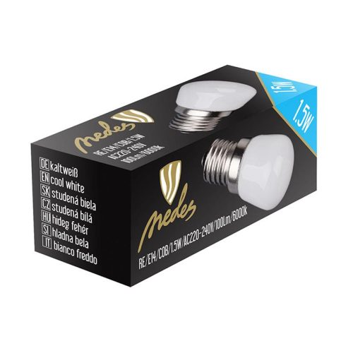 LED izzó 1,5W, 150Lm, E14, 6000K hideg fehér, Ø26x54mm - ZLS001