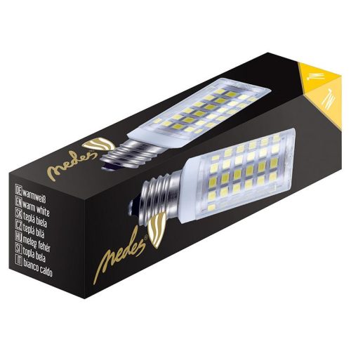 LED izzó E14 7W 700Lm 2800K meleg fehér Ø18x66 mm - ZLS013C