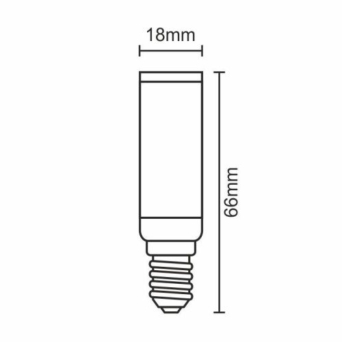 LED izzó E14 7W 700Lm 2800K meleg fehér Ø18x66 mm - ZLS013C