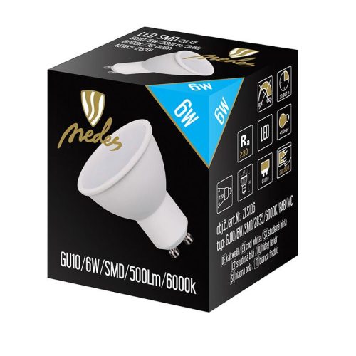 LED izzó 6W GU10 500lm 6500K hideg fehér ZLS106
