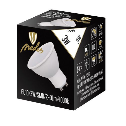 LED izzó 3W GU10 4000K természetes fehér Ø49x56 mm - ZLS122
