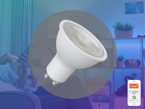 SMART Wi-Fi dimmelhető LED izzó GU10 4,5W, 400 lm, CCT+RGB, 36° - ZLS135WA