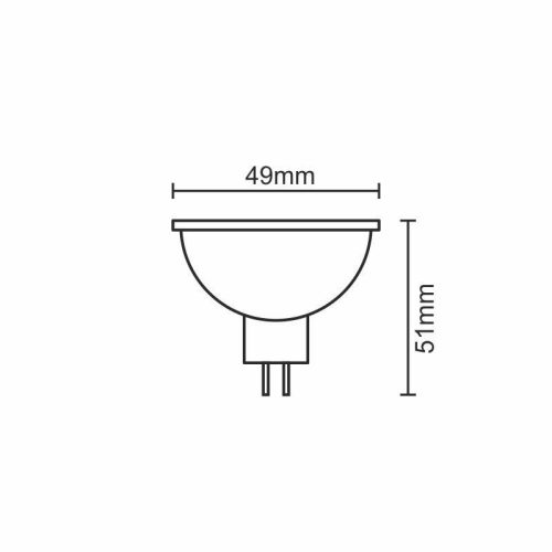 LED izzó 5W, 440Lm, GU5.3/MR16, 3000K meleg fehér, Ø49x51mm - ZLS313