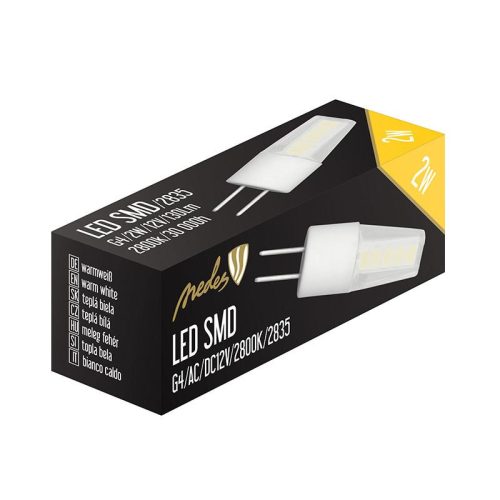 LED izzó 2W, G4 foglalat, 130Lm, 2800K meleg fehér, Ø10x37mm - ZLS410