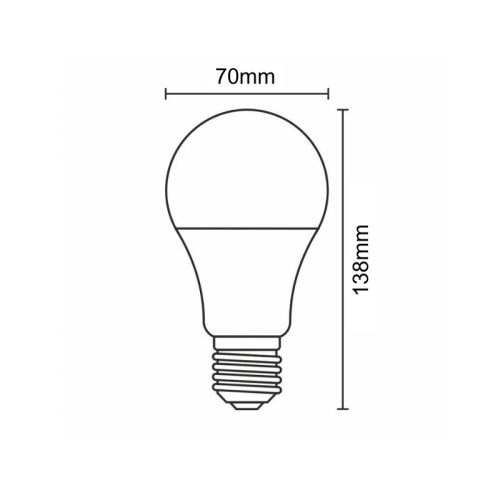 LED izzó 18W E27 hideg fehér 6500K Ø70x138mm - ZLS507