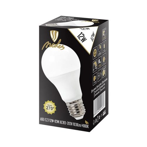 LED izzó 12W, E27 foglalat, 1170 lm, 4000K természetes fehér - ZLS523