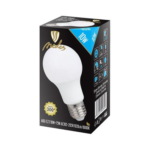 LED izzó 9W E27 6500K hideg fehér Ø60x110 mm - ZLS562