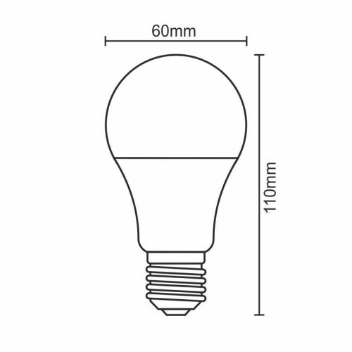 LED izzó 9W E27 3000K meleg fehér Ø60x110 mm - ZLS572