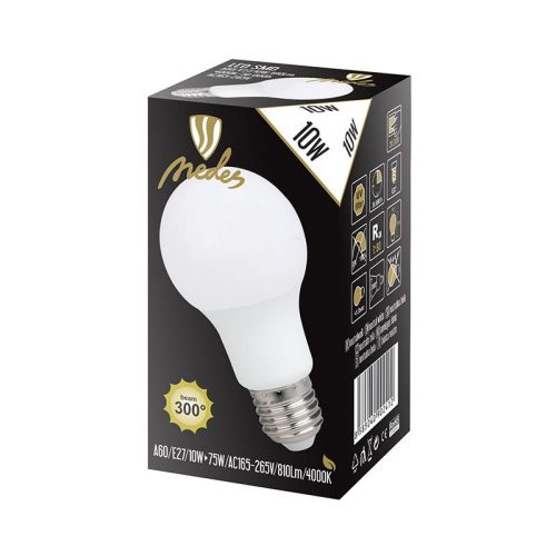 LED izzó 9W E27 4000K természetes fehér Ø60x110 mm - ZLS582