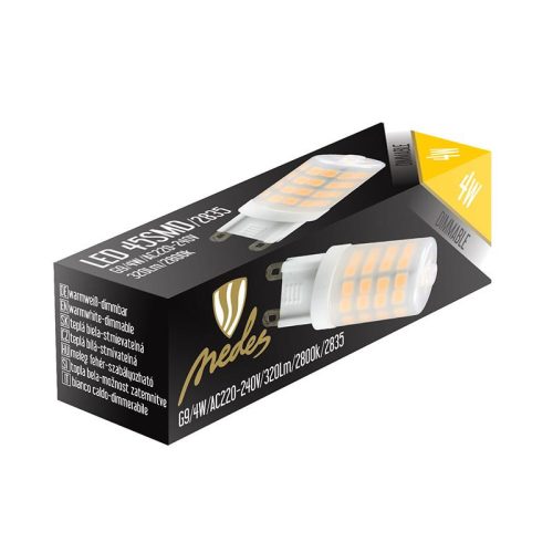 LED izzó 4W G9 meleg fehér 2800K 320lm dimmelhető ZLS614CD