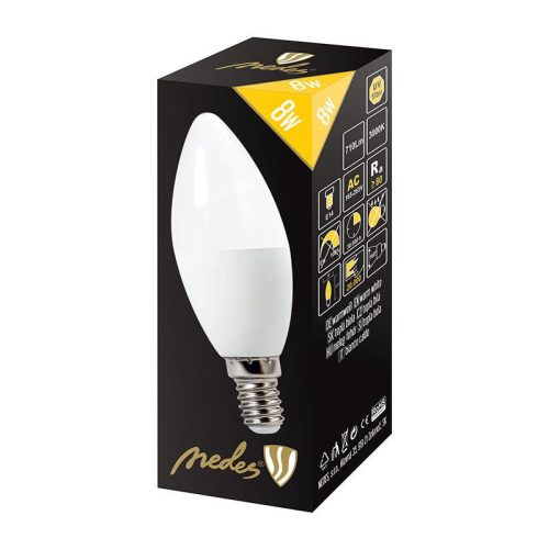 LED izzó 8W E14 meleg fehér 3000K Ø38x107mm - ZLS714