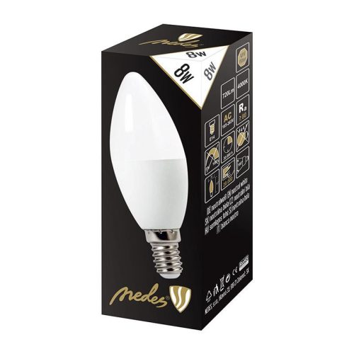 LED izzó 8W E14 természetes fehér 4000K Ø38x107mm - ZLS724
