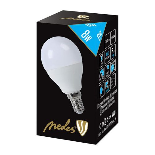 LED izzó 8W E14 hideg fehér 6500K 720lm - ZLS804