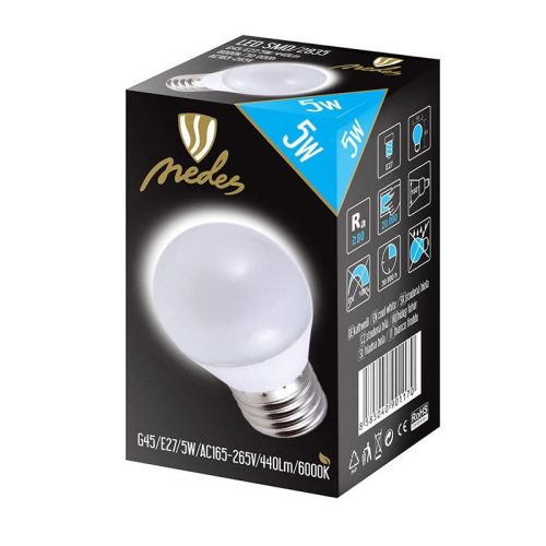 LED izzó 5W E27 hideg fehér 6500K 440lm ZLS807