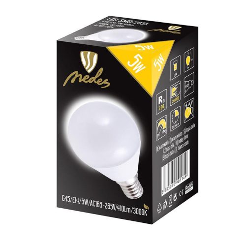 LED izzó 5W E14 meleg fehér 3000K 430lm ZLS812