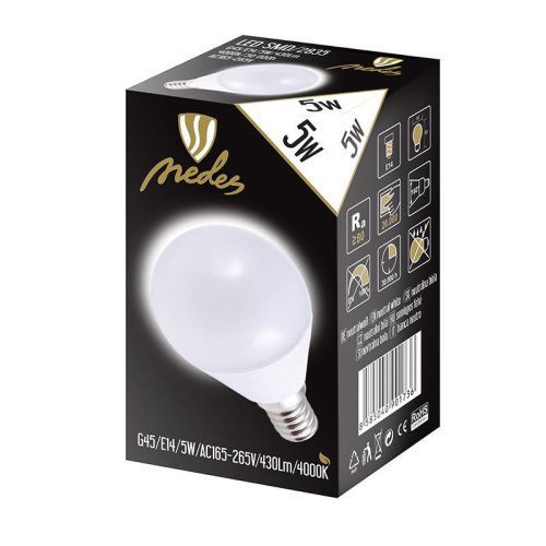 LED izzó 5W E14 természetes fehér 4000K 430lm ZLS822