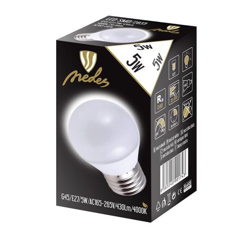 LED izzó 5W E27 természetes fehér 4000K 430lm ZLS827