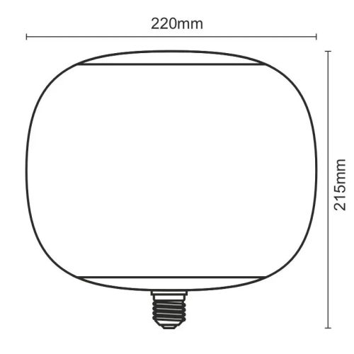 LED filament izzó 4W E27 T220 Smoke SLIM, 1800K, 100 lm - ZSF103