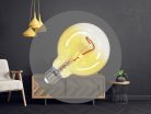 LED izzó filament 4W 100lm E27 1800K extra meleg sárga üveg - ZSF109