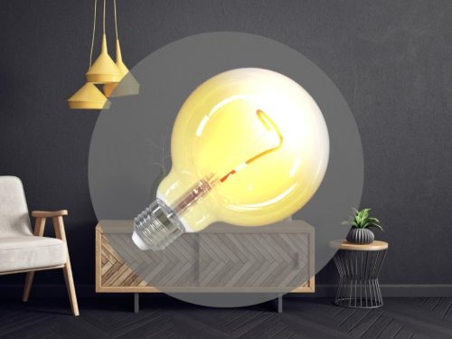 LED izzó filament 4W 100lm E27 1800K extra meleg sárga üveg - ZSF109