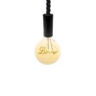 LED filament izzó vintage "Love" 2W E27 120lm 2000K meleg fehér Ø125x172mm - ZSF112