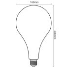 LED filament izzó spirál füstszínű 4W E27 150lm 2000K meleg fehér Ø160x300mm - ZSF114