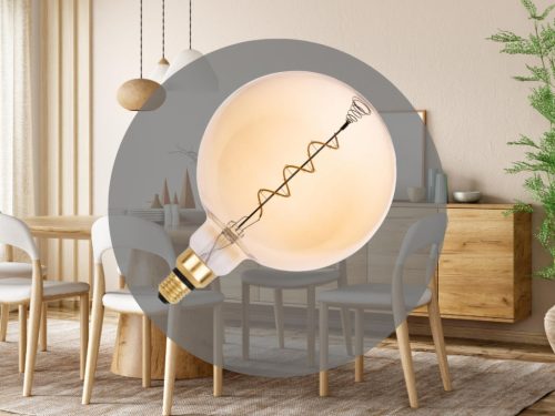 LED filament izzó spirál vintage 4W E27 250lm 2000K meleg fehér Ø200x300mm - ZSF115